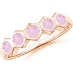 Natori x Angara Hexagonal Bezel-Set Rose Quartz Band