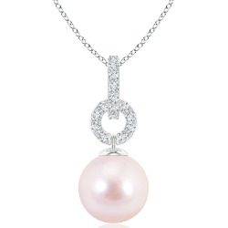 Akoya Cultured Pearl Diamond Bale Pendant