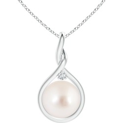 South Sea Cultured Pearl and Diamond Twist Bale Pendant