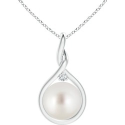 South Sea Cultured Pearl and Diamond Twist Bale Pendant
