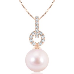 Akoya Cultured Pearl Diamond Bale Pendant