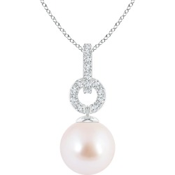Akoya Cultured Pearl Diamond Bale Pendant
