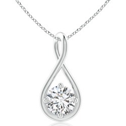 Solitaire Diamond Twist Bale Pendant