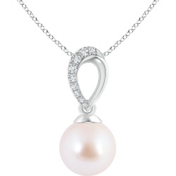 Akoya Cultured Pearl & Diamond Bale Pendant