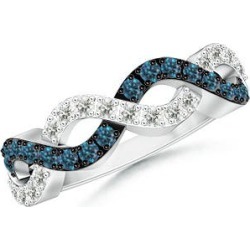 Round Blue & White Diamond Infinity Twist Wedding Band found on Bargain Bro from Angara Jewelry for USD $1,200.04