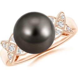 Tahitian Cultured Pearl XO Ring with Diamonds