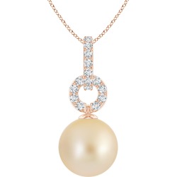 Golden South Sea Cultured Pearl Diamond Bale Pendant