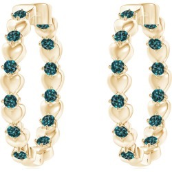 Round Blue Diamond Petal Large Hoop Earrings found on Bargain Bro from Angara Jewelry for USD $1,154.44