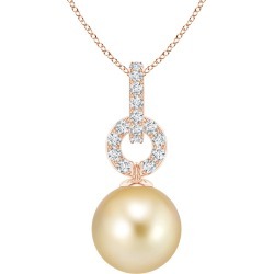 Golden South Sea Cultured Pearl Diamond Bale Pendant