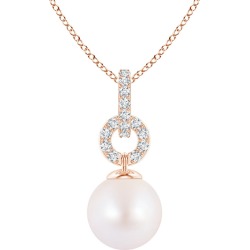 Japanese Akoya Pearl Diamond Bale Pendant