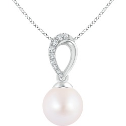 Akoya Cultured Pearl & Diamond Bale Pendant