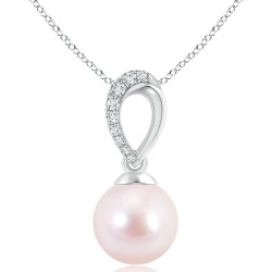 Akoya Cultured Pearl & Diamond Bale Pendant