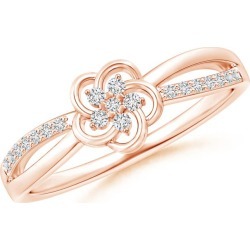 Round Cluster Diamond Daisy Flower Ring