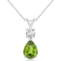 Pear-Shaped Peridot V-Bale Pendant found on Bargain Bro from Angara Jewelry for USD $1,010.04