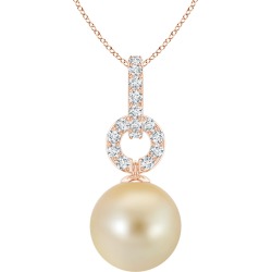 Golden South Sea Cultured Pearl Diamond Bale Pendant