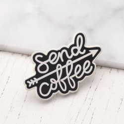 Send Coffee Enamel Pin