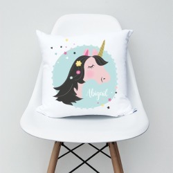 Unicorn girls personalised cushion