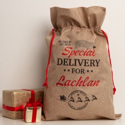 Personalised vintage christmas north pole express sack