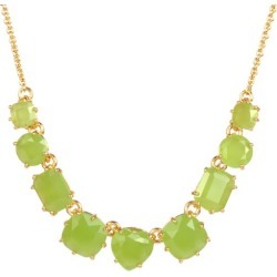 Nine stones apple green necklace - Green Diamantine