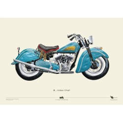 Indian Chief + Harley ElectraGlide motorcycle posters