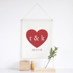 Heart personalised wall banner