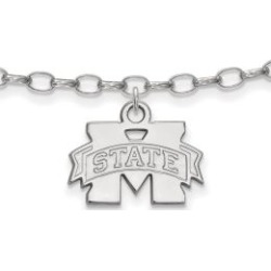 Sterling Silver Mississippi State Anklet