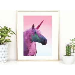 Geometric Unicorn art print