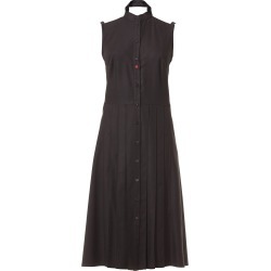 Talented - Pleated Front Bare Shoulders Dress with Side Pockets