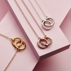Personalised Dotty Double Hoop Names Necklace