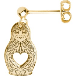CarterGore - Gold Russian Doll Single Short Drop Earring