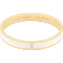 Florence London - Initial I Bangle 18Ct Gold Plated With Cream Enamel