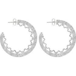 Escape Decorated Large Hoops in Sterling Silver