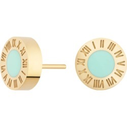 Florence London - Gold Florence Studs With Turquoise Enamel