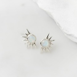 Silver total eclipse studs