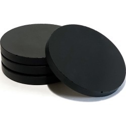 CONCRETE & WAX - Set Of 4 Handpoured Concrete Coasters In Black