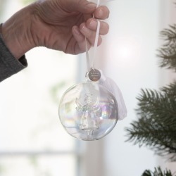 Personalised Angel Memory Glass Bauble
