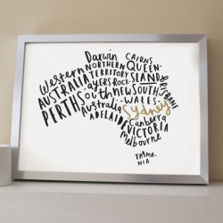 Australia map print