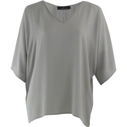Me & Thee - Chalk And Cheese Putty Georgette V Neck Top