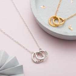 Personalised Double Hoop Names Necklace