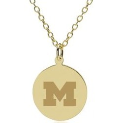 University of Michigan 14K Gold Pendant and Chain