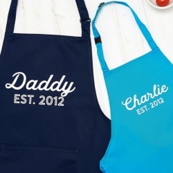 Personalised Daddy And Child Apron Set