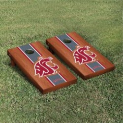 Washington State Cougars Cornhole Game Set Rosewood Stained Stripe