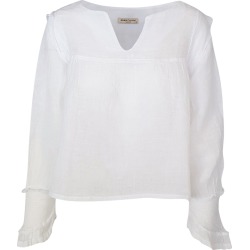 Women's Recycled White Cotton Linen Gauze Blouse With Elastic Linen Trims- Medium Haris Cotton found on Bargain Bro Philippines from Wolf & Badger US for $186.00