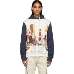 Lanvin White and Navy Babar NY Hoodie