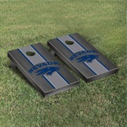 Nevada, Reno Wolf Pack Cornhole Game Set Onyx Stained Stripe