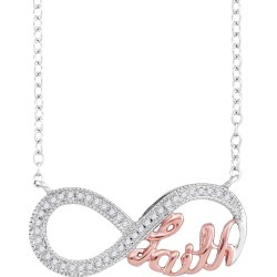 Cosanuova - Diamond Pink Infinity Necklace in 10k White Gold