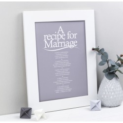 Recipe for marriage personalised poem print