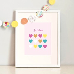 Je t'aime hearts print