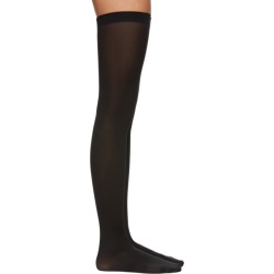 Wolford Black Fatal 80 Seamless Stay Up Socks
