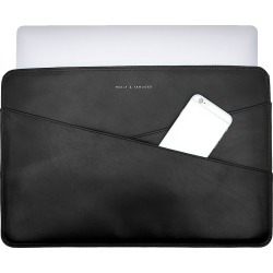 Holly & Tanager - 15 Inch Leather Laptop Sleeve In Black